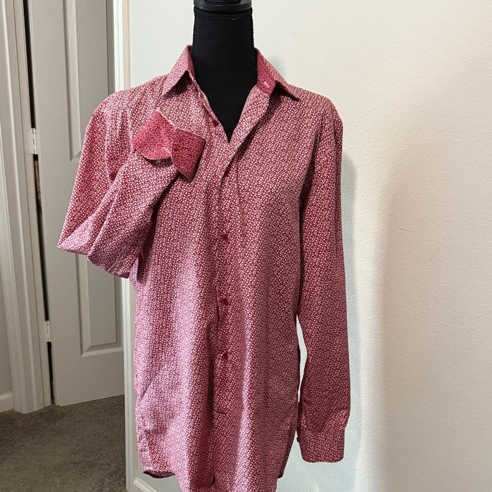 Men's Maroon Patterned Shirt